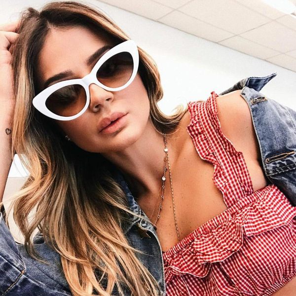 

women sunglasses cat brand design luxury eye sun glasses 2018 new style shades for women vintagesunglasses selling, White;black
