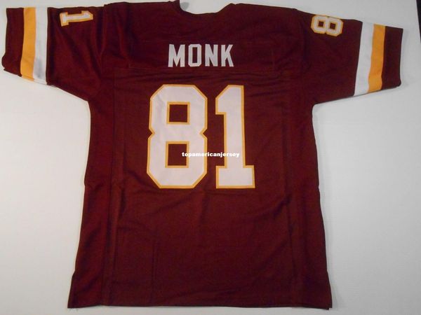 

retro custom sewn stitched #81 art monk burgundy mitchell & ness jersey s-5xl,6xl men's football jerseys rugby, Black;blue