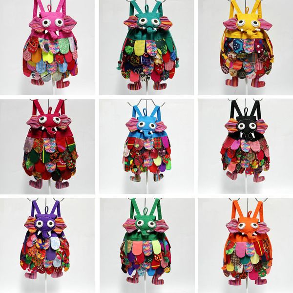 Новые дети сумка рюкзак мода слон стиль детские дети школьные сумки национальные характеристики Китая дети плечи сумка Бесплатная доставка