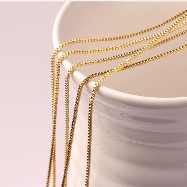 

designer box gold chains necklace for women 18k plated 1.4mm chains sweater necklace fashion of shipping, Silver