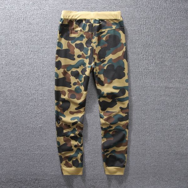

fashion tide streetwear pants brand men track pants casual sweatpants sport camouflage cotton blend pencil pants pocket full length 2018, Black