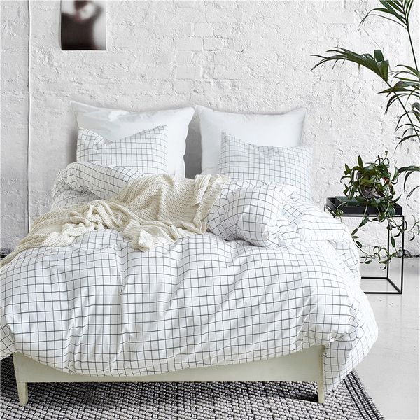 Black White Plaid Pattern 2 Usa Twin Queen King Size Bedding Sets
