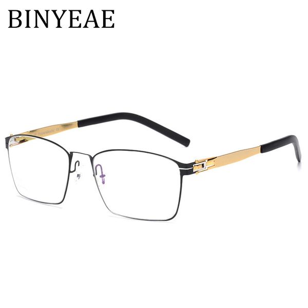 

binyeae ic germany unique no screw design brand eyeglasses frames ultra light ultra thin men/women myopia spectacle, Silver