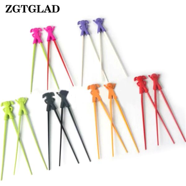 

zgtglad random color 1 pair new cartoon boy girl kids training learning chopsticks children beginner helper gifts sale