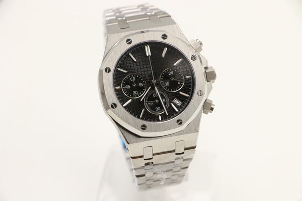 

40Mm Watch Quartz Movements Chronograph Chrono Mens Watches Wristwatch Black Dial Wrist Watch On Sale FU120