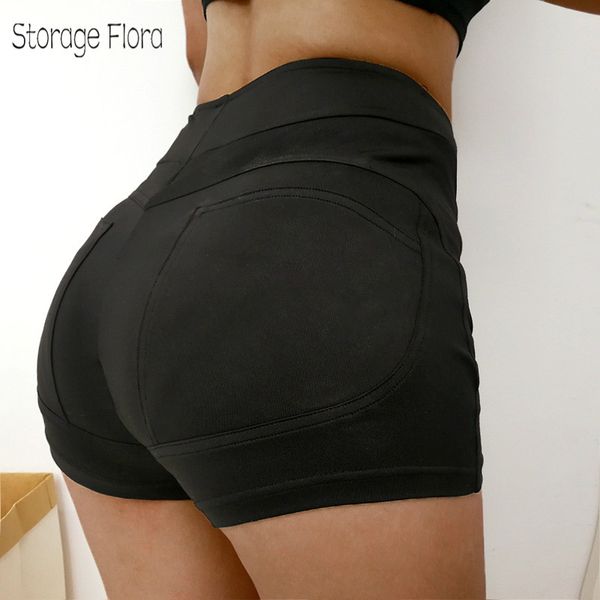 

storage flora high waist women shorts 2018 summer mini shorts feminino black casual short pants ladies workout, White;black