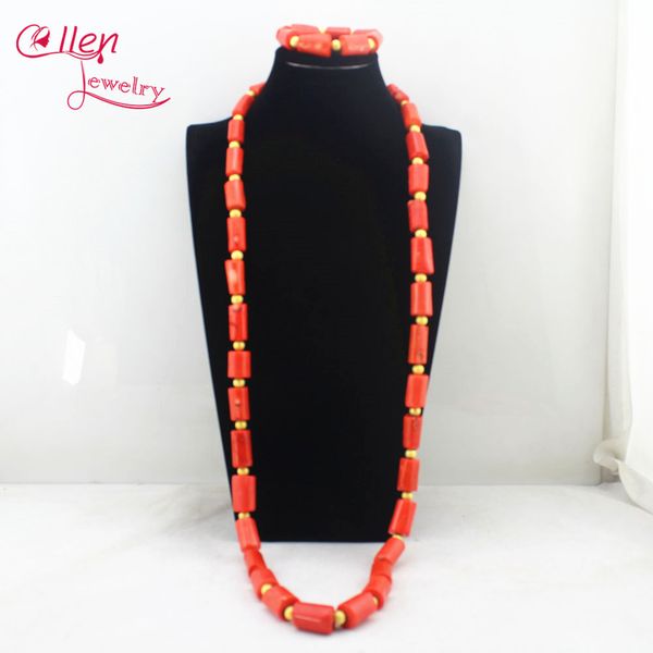 

scarce big natural coral african nigerian wedding bridal beads necklace jewelry set african beaded necklace jewelry set n0078, Silver