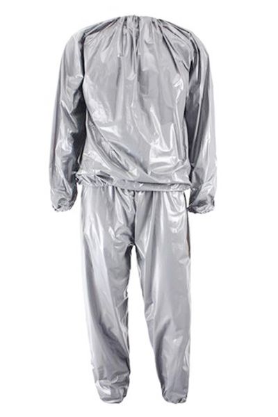

2018 new heavy duty fitness weight loss sweat sauna suit exercise gym anti-rip silver and black, White;black