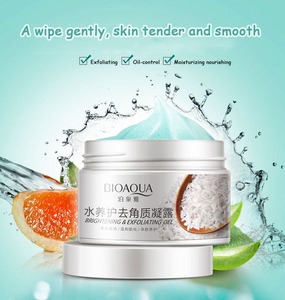 

bioaqua skin exfoliating gel cream hydrating moisturizing cream shrink pores brightening face body skin care dhl