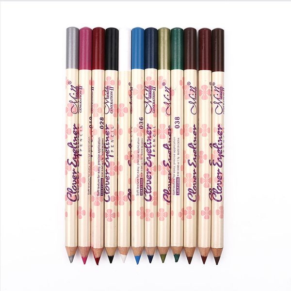 

12 pcs/set eyeliner waterproof pencil eyeshadow pencil color eye liner pen lapis de olho set of eyeliner beauty white eyeshadow