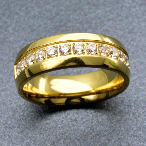 

r276b- women's gold tone stainless steel engagement wedding ring, Silver