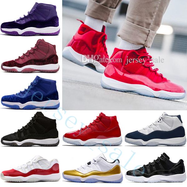 

new 11 mens basketball shoes high gym red midnight navy win like 82 96 low bred 72-10 space jam 45 velvet heiress 11s xi sports shoes