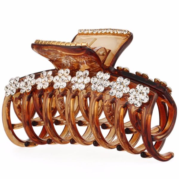 

stylish hair claw crab crystals hair clips barrettes for girls hairpins accessories black/brown women gifts headdress fz78