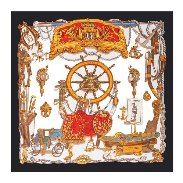 

POBING 100% Silk Scarf Women Large Shawls Euro Brand Print Stoles Square Bandana Luxury Kerchief Scarf Female Foulards 130CM*130 C18110901