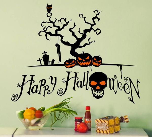 

2018. новые наклейки творческий хэллоуин стены черный череп хэллоуин смерти битой, смерть обратно в ночь, настенные, напольные наклейки