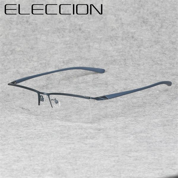 

eleccion titanium half frame for men's glasses myopia eyeglasses on optical prescription eyewear frame, Silver