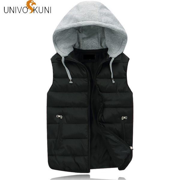 

univos kuni 2018 casual winter men&women down coat fit slim solid preppy korean version cotton lover vest q5198, Black;white