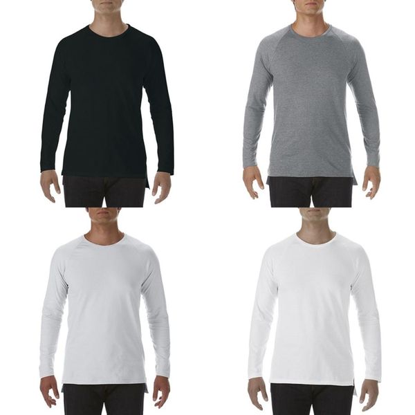 

mens long & lean long sleeve fashion t-shirt, White;black