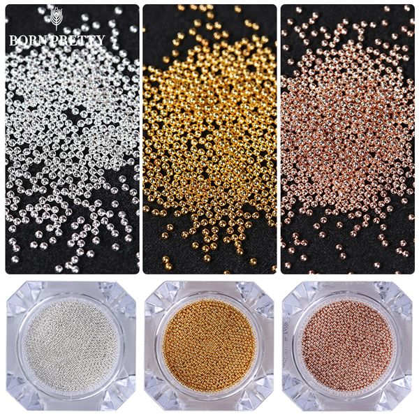 

mini steel ball caviar bead 3d nail decoration 0.8mm gold silver champagne studs manicure nail art decoration, Silver;gold