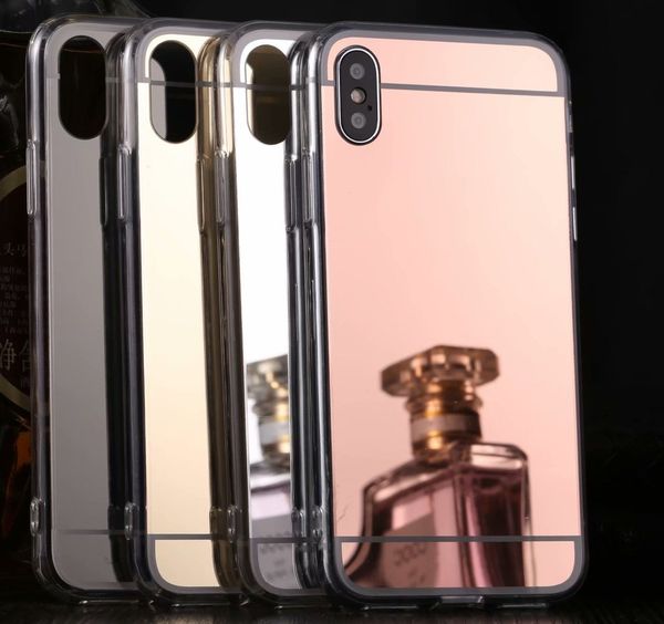 Custodia a specchio Custodia in TPU galvanica cromata per IPHONE 12 5.4 6.1 6.7 11 PRO MAX XR XS XS MAX Galaxy S10 S10 PLUS S10E Nota 10+