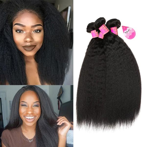 

8a brazilian virgin hair kinky traight 4 bundle 100 human hair exten ion brazillian yaki traight brazilian virgin hair coar e yaki, Black