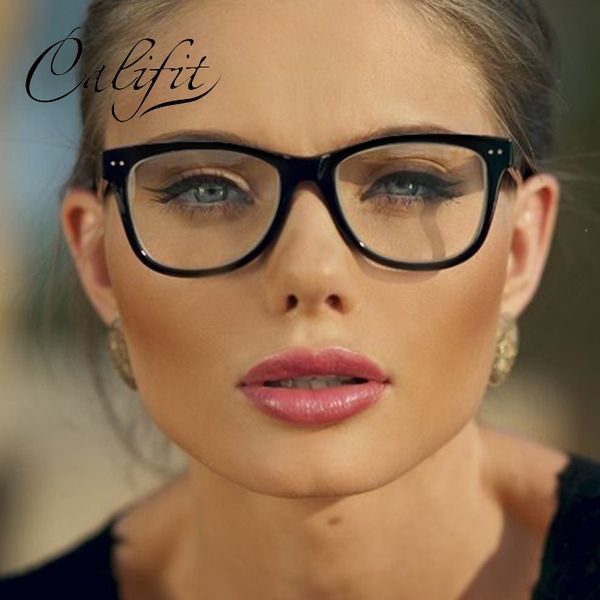 

califit new women eyewear original brand square glasses men eyeglasses frame fashion multicolor spectacles clear lens glasses, White;black