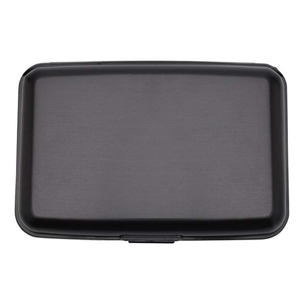 

stainless steel rfid credit card holder credit card wallet protector rfid metal credit card case for women or men, Brown;gray