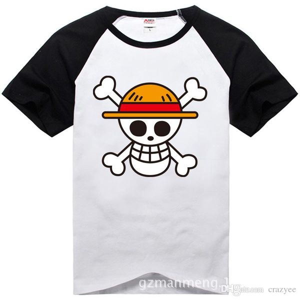 One piece t shirt 2017 moda japonês anime clothing voltar cor luffy algodão t-shirt para o homem e as mulheres, marca Camiseta, TH001