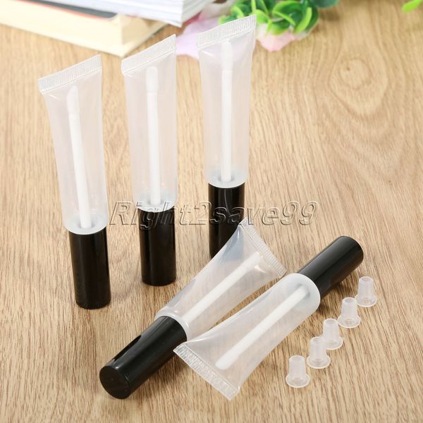 

5pcs 15ML Lip Tubes Squeezable Empty Gloss Bottle Container Пластиковые контейнеры Прозрачная губная помада Прохладная трубка для губ для макияжа