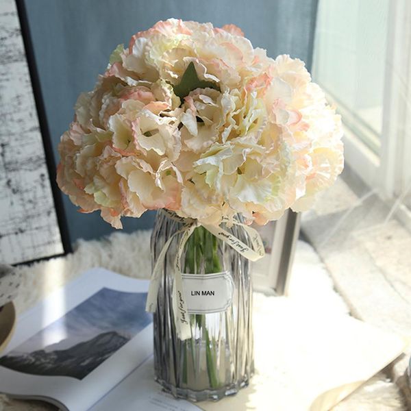 Acheter Lin Homme Hortensia De Soie Bouquet De Mariée Fleurs Artificielles De Mariage Maison Nouvel An Accessoires De Décoration Pour Larrangement De