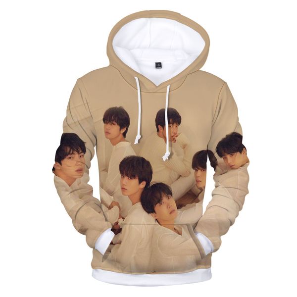 

новый модный альбом bts love yourself turn слезоточивый 3d печати толстовки мода clothing женщины / мужчины толстовка повседневная пуловеры, Black