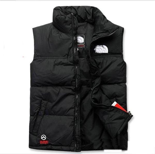 

2019 men down winter down jacket north polartec vest male sports hooded jackets bomber collar with zippers outdoor face coats, Black;white