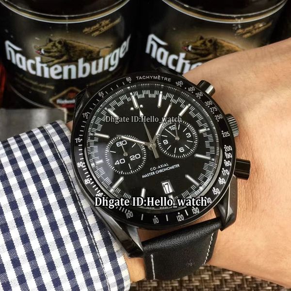 

Новый PVD Black Date Moonwatch 311.92.44.51.01.004 Черный циферблат Japan Quartz Chronograh Мужские часы с кожан