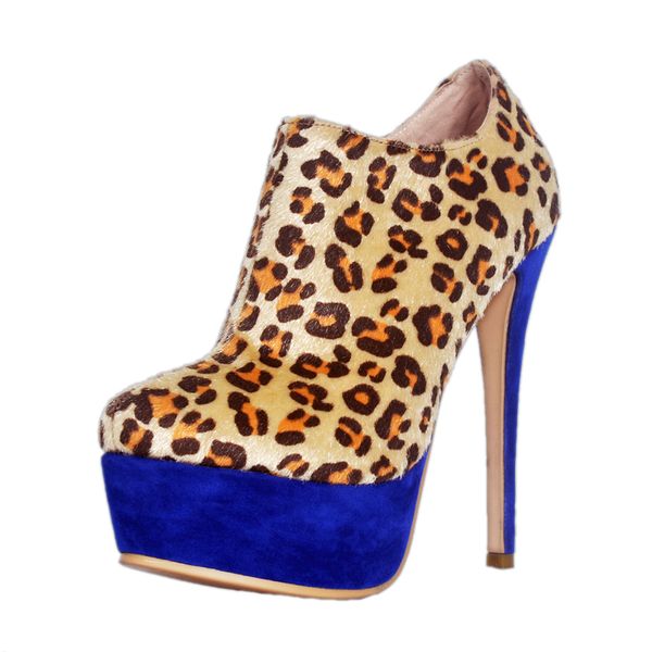 

kolnoo new style handmade women ladies high heel platform boots leopard print stiletto party dress club fashion casual ankle boots a013, Black
