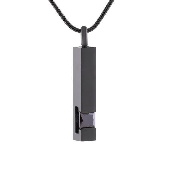 

ijd9726 кремация из нержавеющей стали память черный квадрат кристалл водонепроницаемый кулон для пепла урны сувенир мемориал ожерелье ювелир, Silver