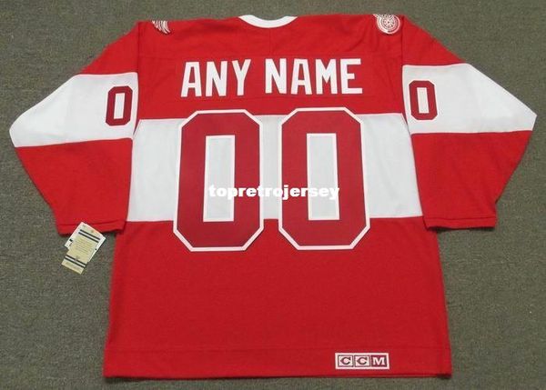 

wholesale mens detroit red wings 1920's ccm vintage alumni "wholesaleized" retro hockey jersey, Black;red