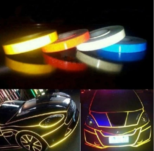 

1cm*5m fluorescence reflective tape warning bar car sticker 1cm*500cm 4 colors glow in dark sos dhl