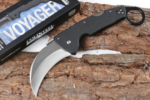 

Cold Steel Outdoor Gear Karambit Caw 440C 57HRC Steel Blade Utility Folding Knife Black G10 Handle Camping Knives EDC Tools 2 Styles P182F