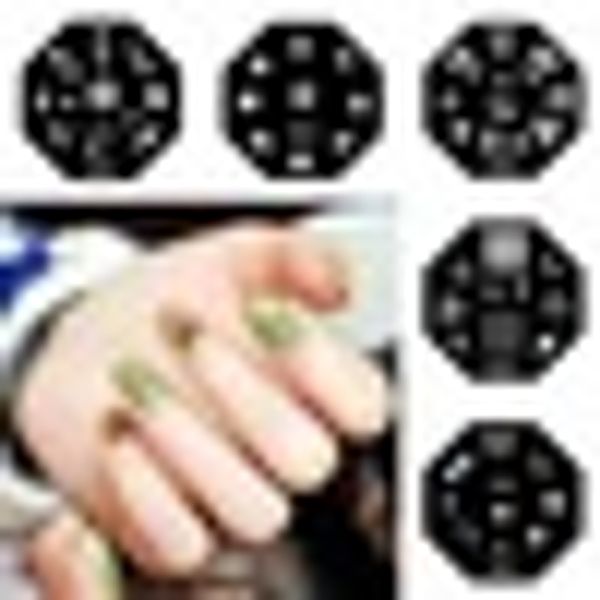 

2018 new arrivials nail art cute print stamp template hexagon nails image stencil stamp plates polish design nail art tool, Black