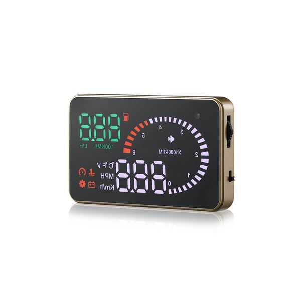 

3.5" universal hud projector car hud vehicle safety alarm projector obd2 overrate alarm speedometer auto power on/off driving distance