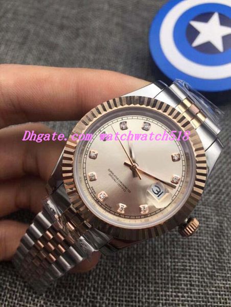 

Роскошные высокое качество мужские 41 мм 126331 мужская сталь розовое золото Алмазны