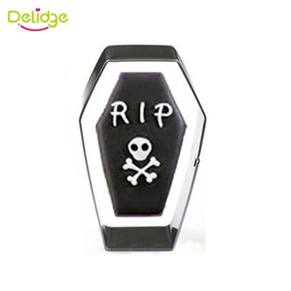 

delidge 1pc stainless steel halloween coffin cookie mold 3d party supply sugar cake biscuit mold fondant cake pastry tools