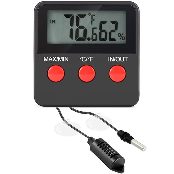 Medidor de humedad para sonda de temperatura con sensor de higr/ómetro term/ómetro digital para mascotas