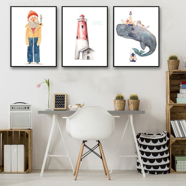 

modern prints decoration home for living room wall building santa claus pictures fashion canvas painting nordic style art poster