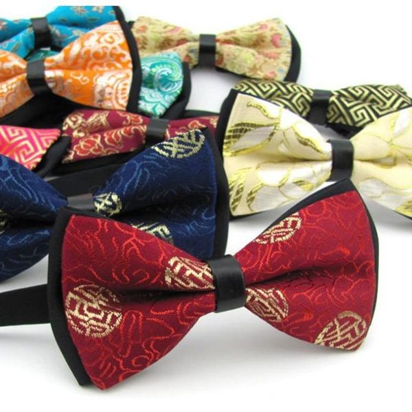 

china style bow tie floral butterfly male wedding neckwear 10 pcs/lot, Black;gray