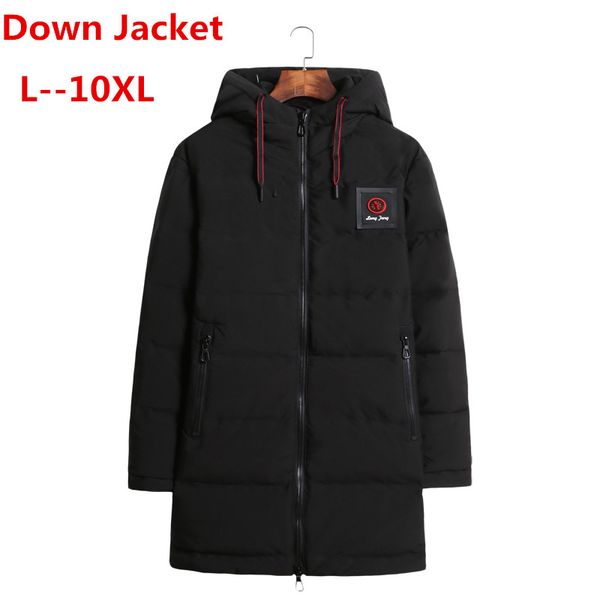 

plus size 10xl 8xl 6xl long thicken winter down jacket men brand clothing warm duck down jacket male men parkas, Black