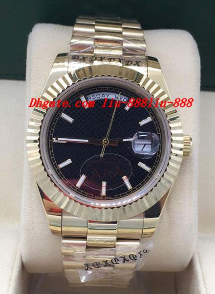 

Luxury watche 2 tyle 228238 18k yellow gold black diagonal motif dial 40mm automatic fa hion brand men 039 watch wri twatch