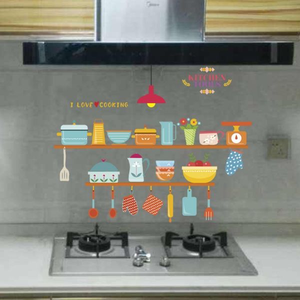 

self adhesive kitchen backsplash decoration stickers peel and sticker wall decal waterproof shovel spoon home decor wall paper