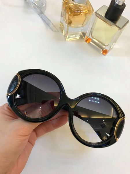 

designer sf811sl black leather sunglasses black gray shaded signature 811sl women fashion brand gafas de sol sonnenbrille with hard box, White;black