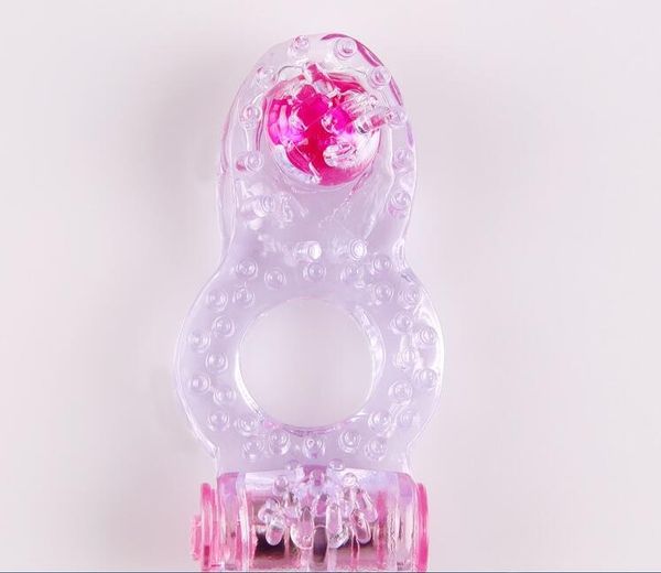 Brinquedos sexuais para homens Talão de Cristal Vibrando Atraso Loop Anel de Bloqueio Long-lasting Fun Anel de Vibração